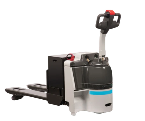 pallet jack de color gris y negro